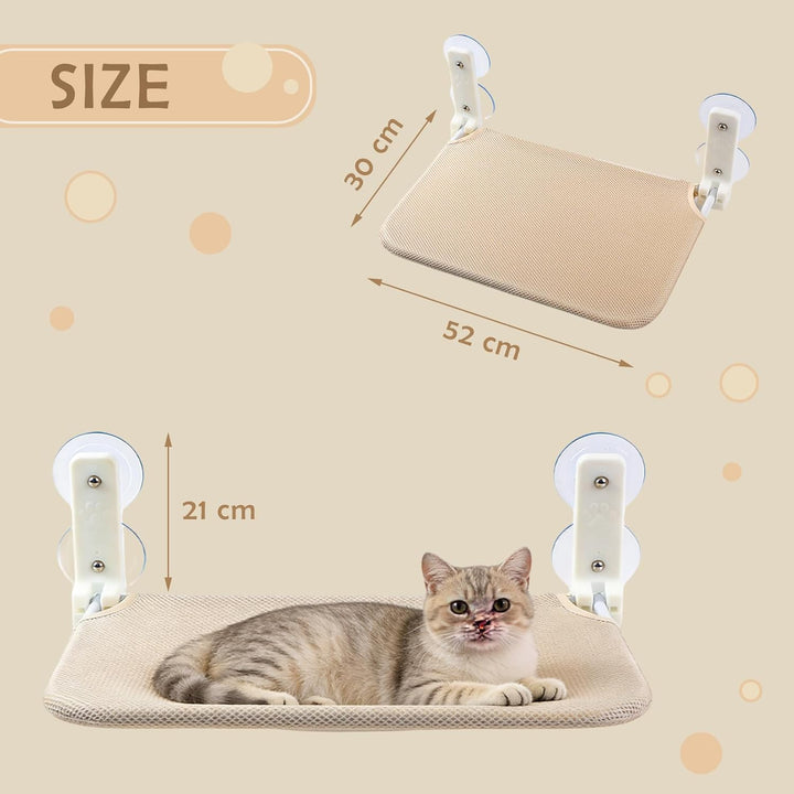 Katzen Fensterliege, Hängende Katzen Hängematte mit 4 starken Saugnäpfen, Atmungsaktives Netzgewebe