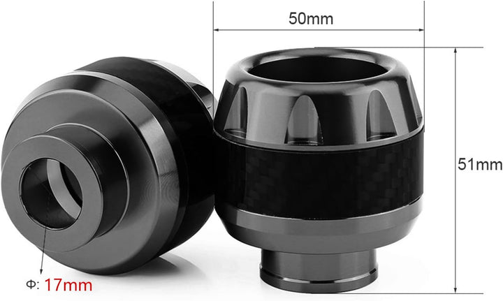 Motorrad Sturzschutz, Qiilu Kohlefaser Motorrad Gabel Rahmen Sliders Crash Protection(Swarchz)