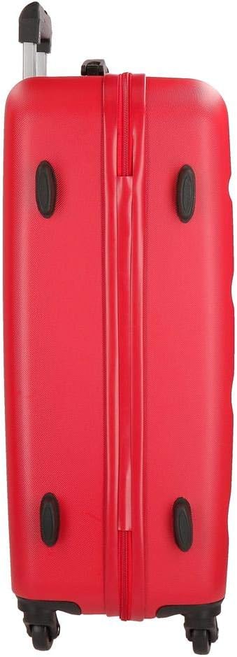 Roll Road Flex Grosser Koffer Rot 51x74x28 cms Hartschalen ABS Kombinationsschloss 91L 3,8Kgs 4 Räde