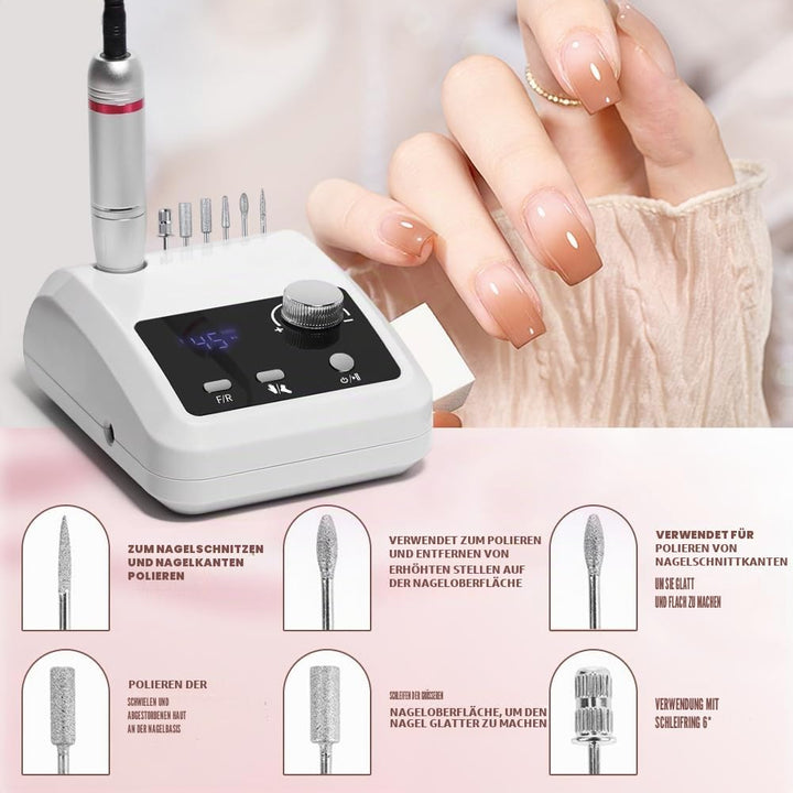Nagelfräser Kabellos,45,000 u/min Kabellos Tragbar Nagelfräser,6-in-1 Nagelfeile Elektrisch Mit Peda