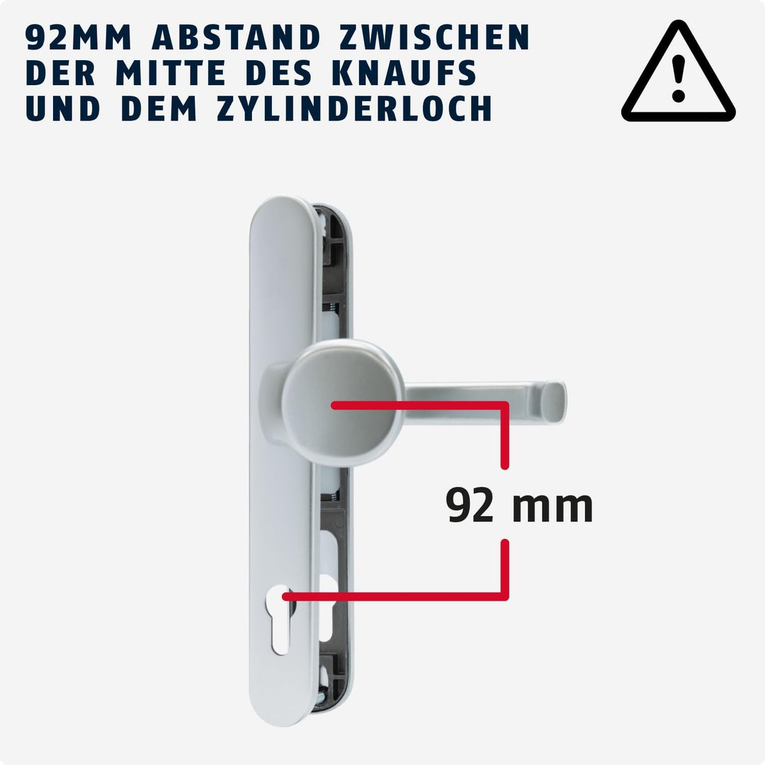 ABUS Türbeschlag SRG92N F1 - Für Haustüren - Mit Türklinke Innen Und Türknauf AuÃŸen - Für Türen Mit