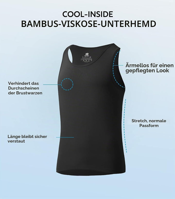 DAVID ARCHY Herren Unterhemden Business aus Micro Modal mit V-Ausschnitt Unterhemd Weich Kurzarm Shi