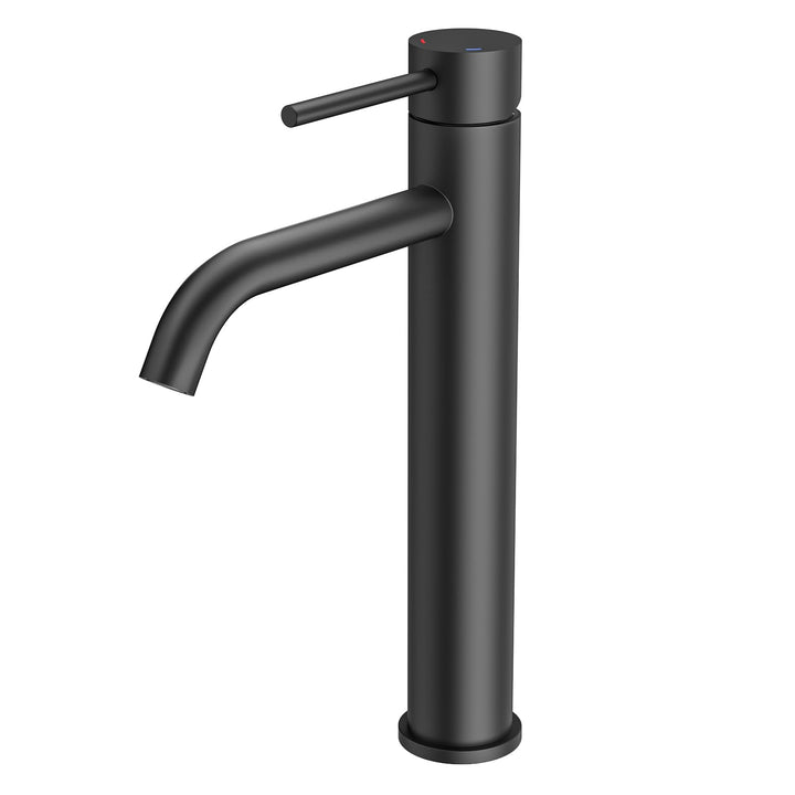 FORIOUS Wasserhahn Bad, Waschtischarmatur Hoch Waschbecken Armaturen in Schwarz mit Auslaufhöhe 190