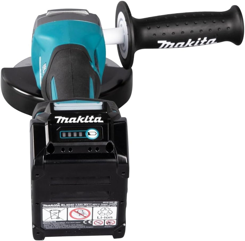 Makita GA016GM201 Akku-Winkelschleifer 40V max. / 4,0 Ah, 2 Akkus + Ladegerät im MAKPAC, Petrol mit