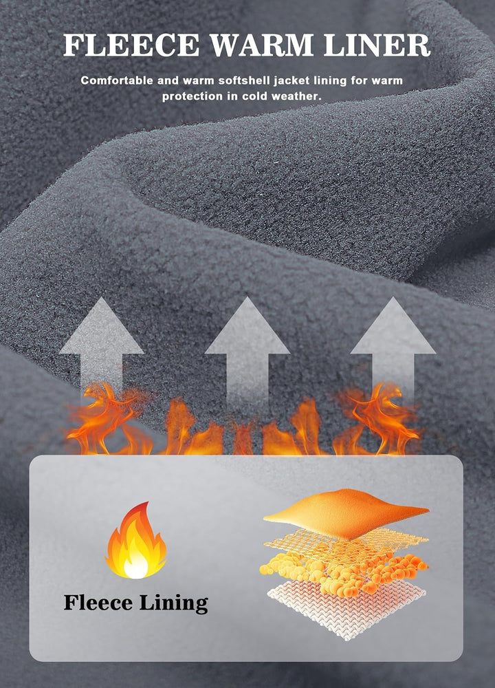 ATLASLAVA Damen Softshelljacke Wasserdichte Atmungsaktive Leichte Fleece Kapuze Übergangsjacke Laufe