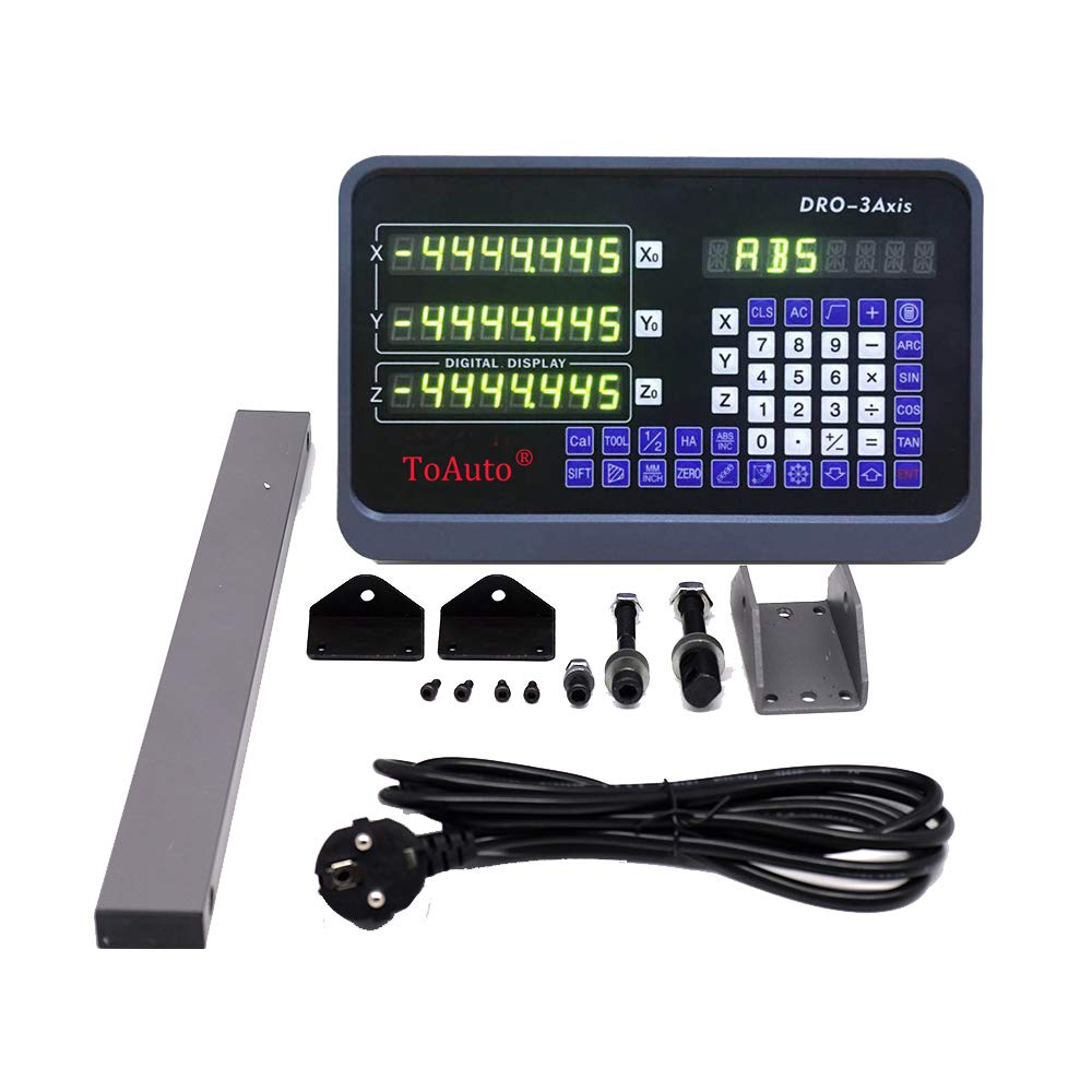 3 Achsen Digitalanzeige kit ToAuTo Digital Anzeige mit 3 Axis Linear Massstab für Mühle, Bohrmaschin