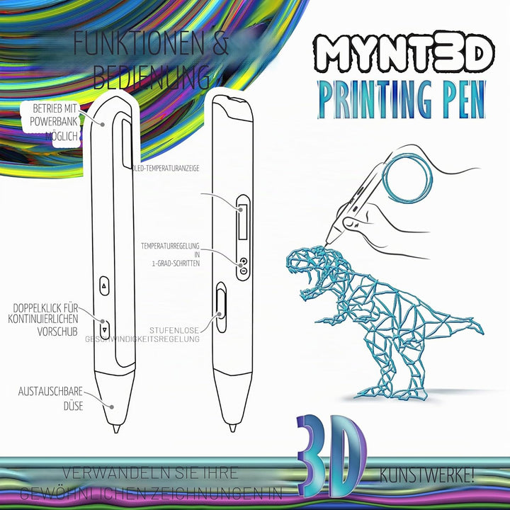 MYNT3D Professioneller 3D-Druckstift mit OLED-Display