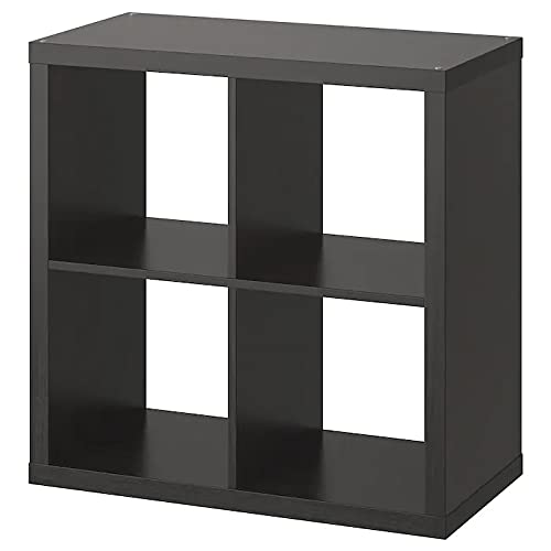 IKEA KALLAX Regal, 77 x 77 cm (schwarz-braun) Schwarz/Braun., Schwarz/Braun.