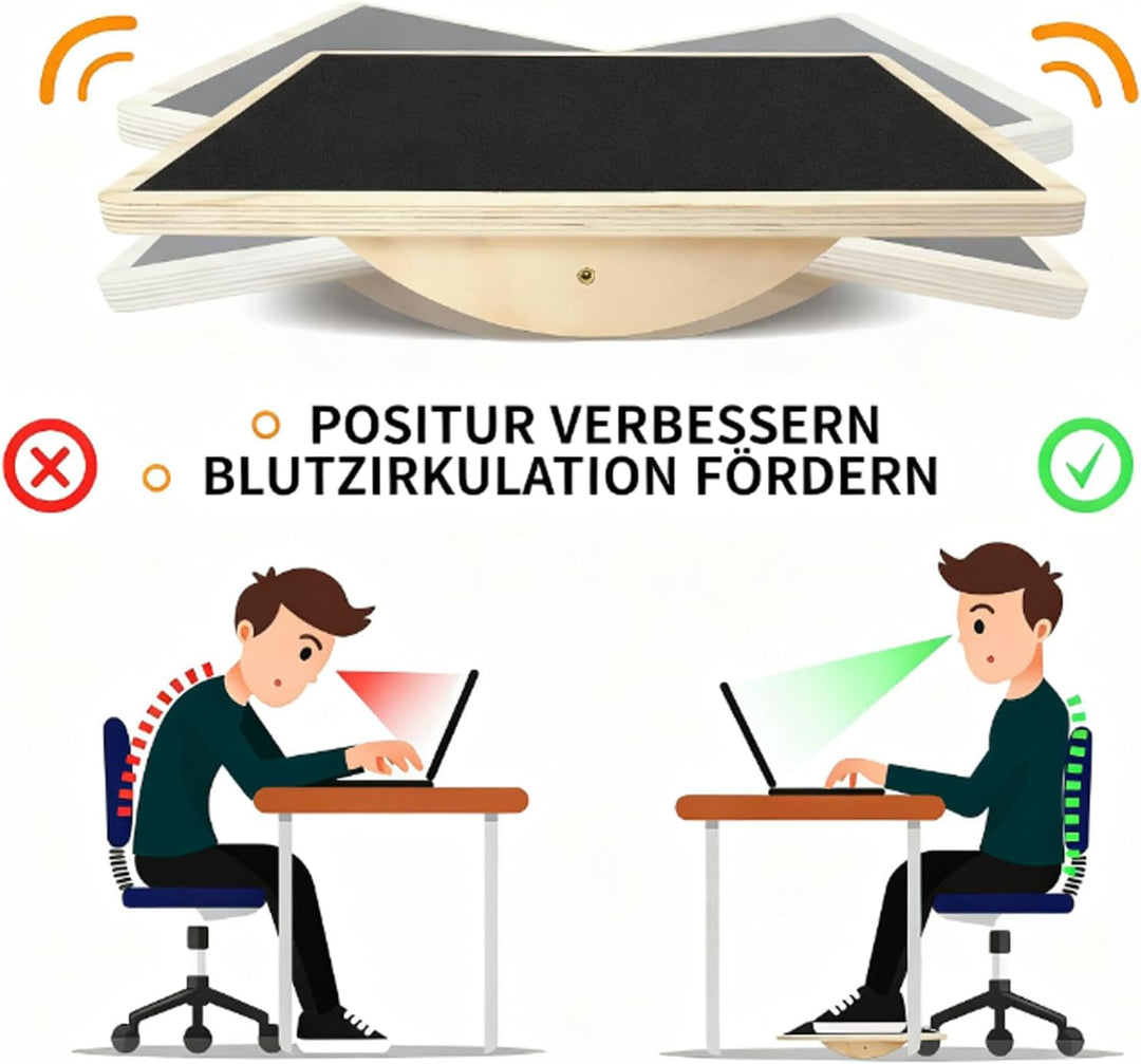 Balance Board aus Holz,Rutschfestes Balance Board,Balancebrett für die Rumpfkraft,ideales Balancebre