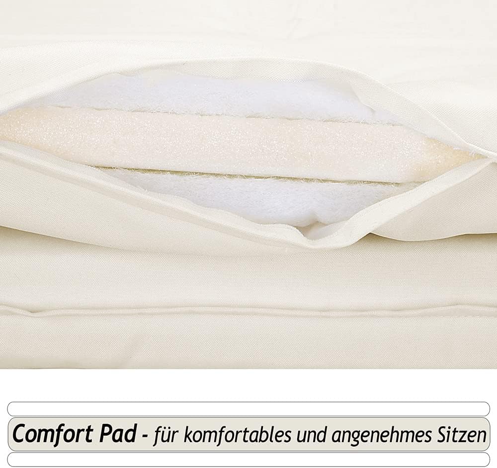DETEX® Sitzkissen Stuhl 4er Set Wasserabweisend 45x40cm Befestigungsriemen Waschbar Reissfest Stuhlk