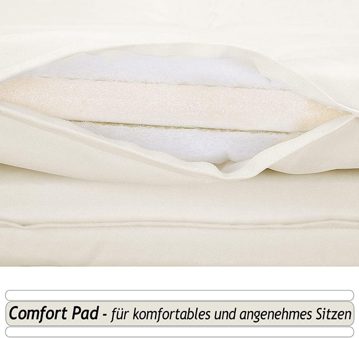 DETEX® Sitzkissen Stuhl 4er Set Wasserabweisend 45x40cm Befestigungsriemen Waschbar Reissfest Stuhlk