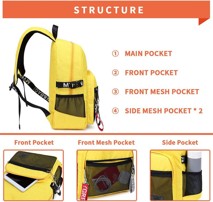 Mygreen Rucksack Damen Schulrucksack Mädchen Teenager Laptop Rucksack Daypack für 14 Zoll Laptop, wa
