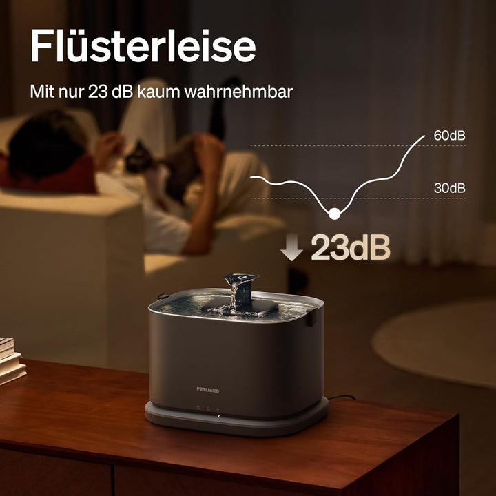 PETLIBRO Verbesserter Katzenbrunnen, Dockstream 2 Smart App-Überwachungs Trinkbrunnen für Katze, 3L