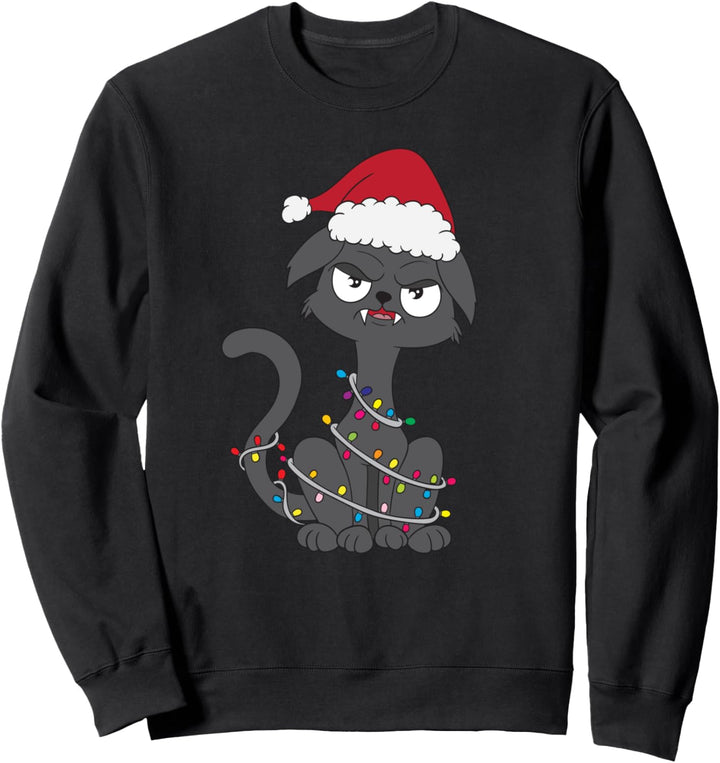 Christmas Katze Lustiges Katzen Xmas süsse Katze Weihnachten Sweatshirt