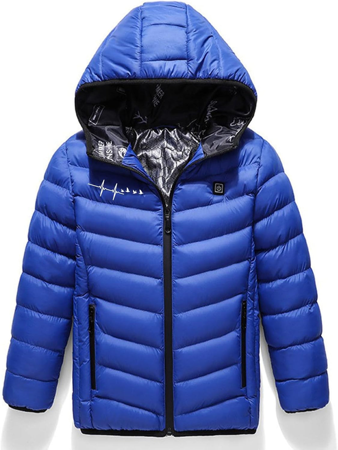 Beheizte Jacke Kinder Heizjacke Beheizbare Jacke mit Kapuze, Warme Jacke Heizjacke mit 3 Heizstufen,