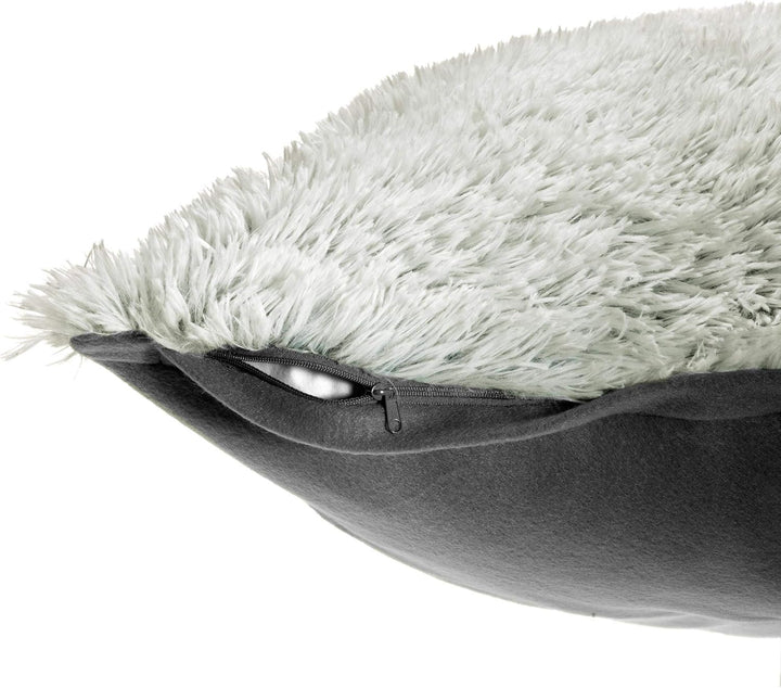 CelinaTex Shetland Bettwäsche 155 x 200 cm 2-teilig Creme grau Polar-Fleece Bettbezug Flokati Optik