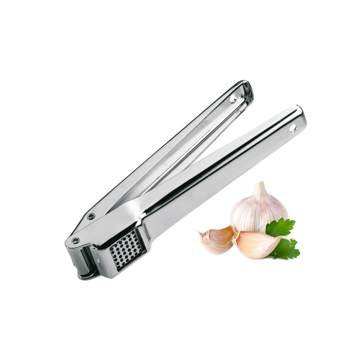 GEFU Knoblauchpresse AGLIO | Edelstahl-Knoblauchdrücker mit schwenkbarem Siebeinsatz, Profi-Qualität