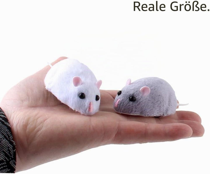 Fernbedienung Maus Katzen, RC Katzenspielzeug Simulation Plüsch Ratte mit Käse Fernbedienung, Fernbe