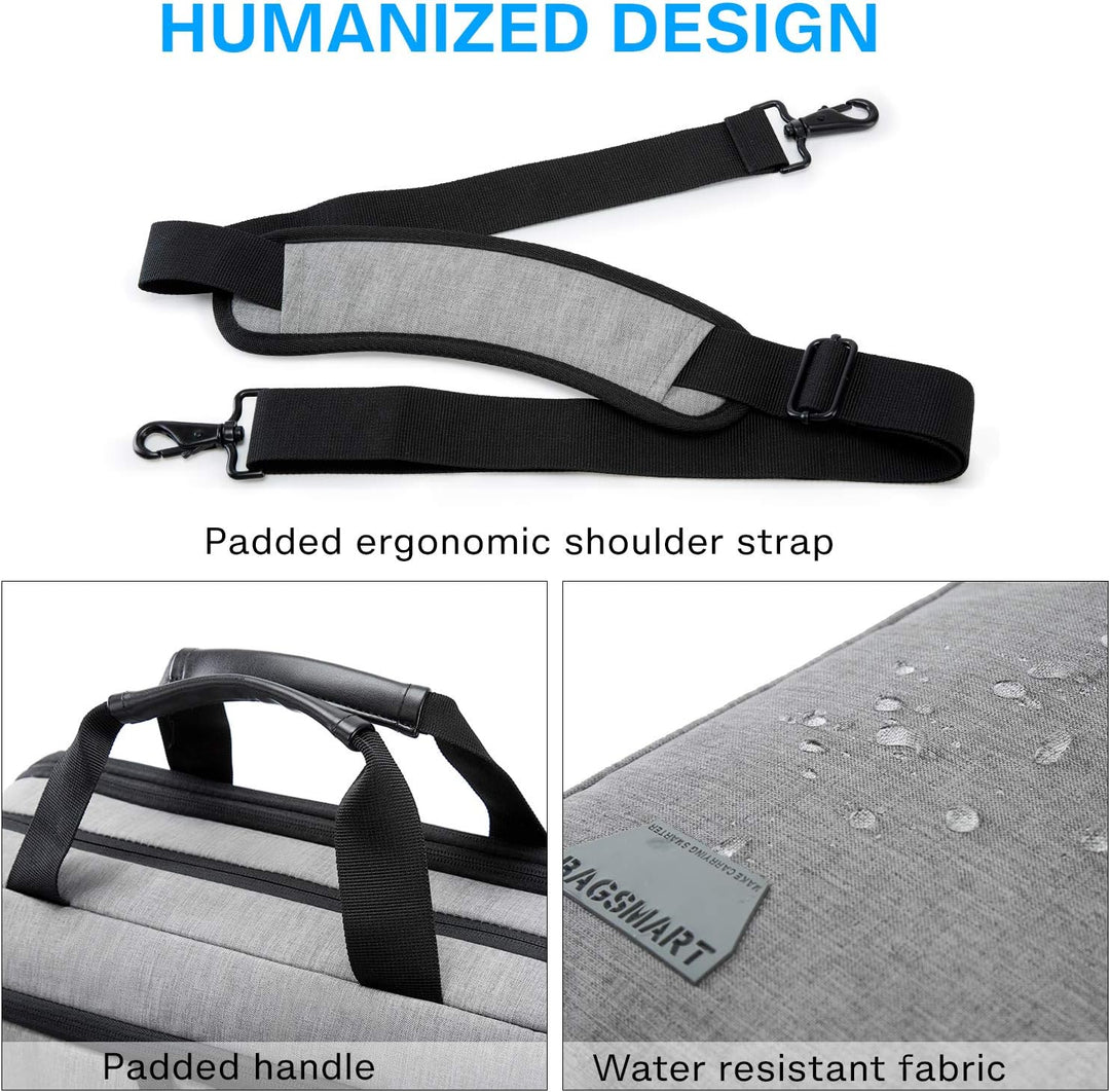 BAGSMART 17,3-Zoll-Laptoptasche, Erweiterbare Aktentasche, Computertasche für Herren und Damen, Lapt