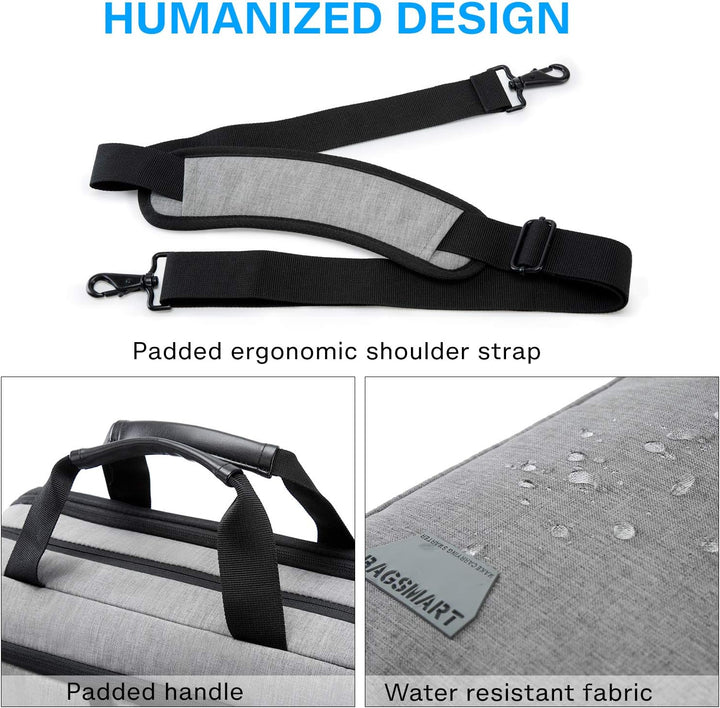 BAGSMART 17,3-Zoll-Laptoptasche, Erweiterbare Aktentasche, Computertasche für Herren und Damen, Lapt