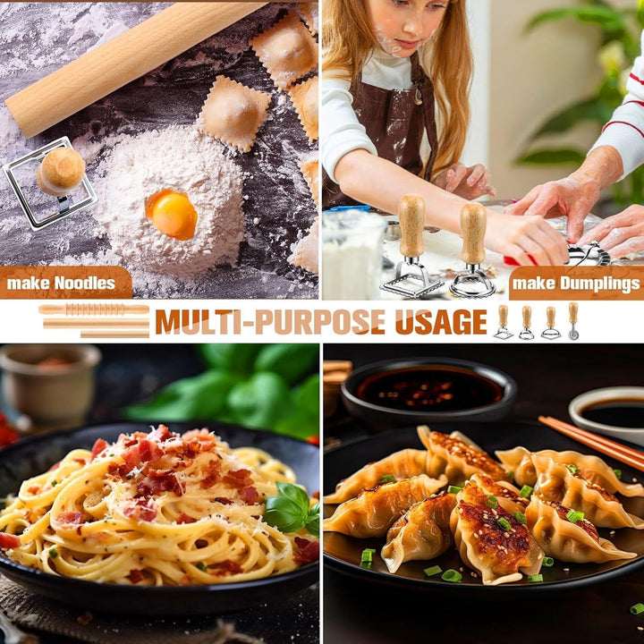 Nudelherstellungsset 9 Stück, Ravioli Maker Cutter Stempel Set, Pasta Nudel Ausstecher, Nudelschneid