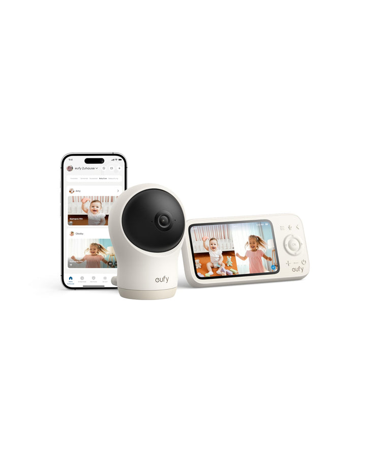 eufy Babyphone C10 mit 2KHDKamera, 4,5"Display, Schwenk‑Neige‑Funktion, 4×Zoom, Nachtsicht, HybridWL