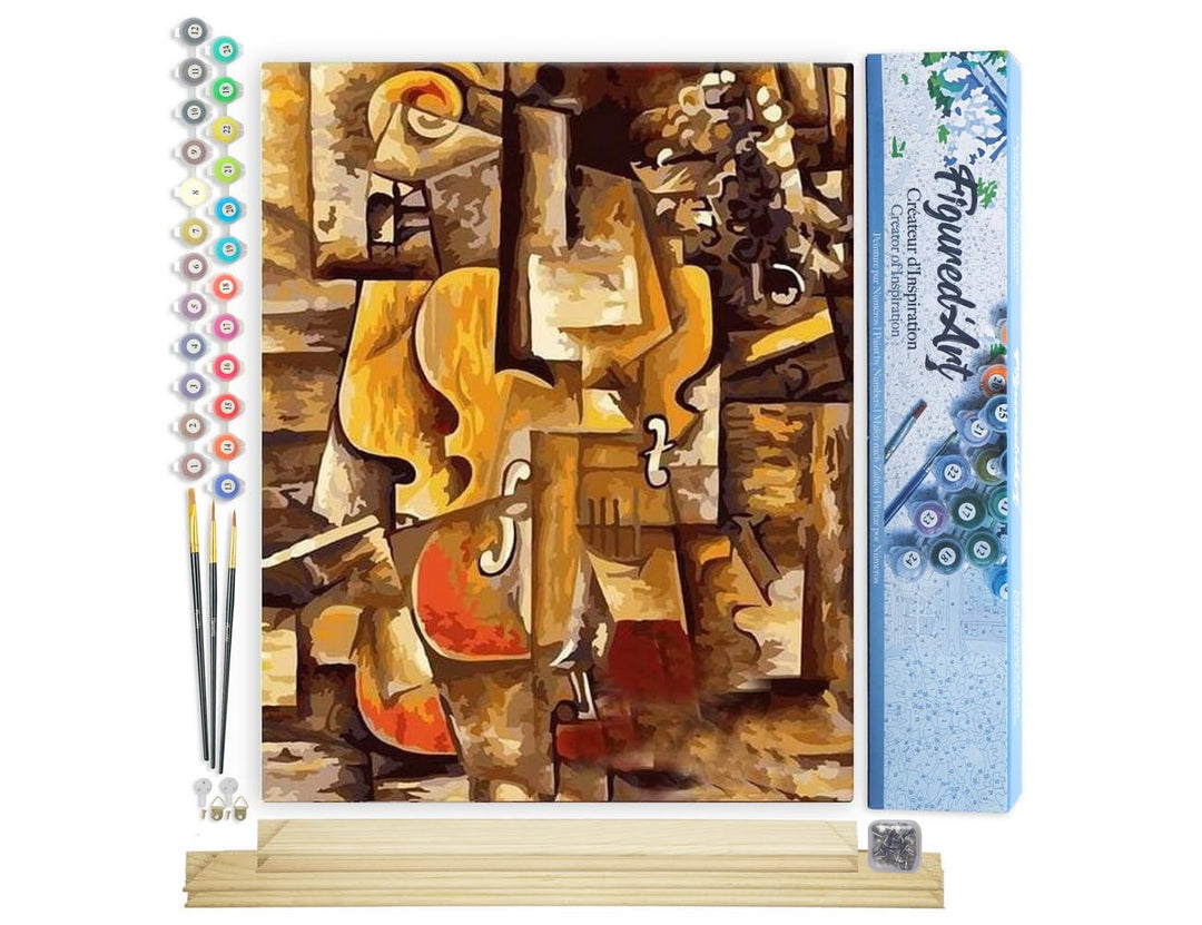 Figured'Art Malen Nach Zahlen Erwachsene Mit Rahmen Picasso Violine und Trauben - Paint by Numbers B