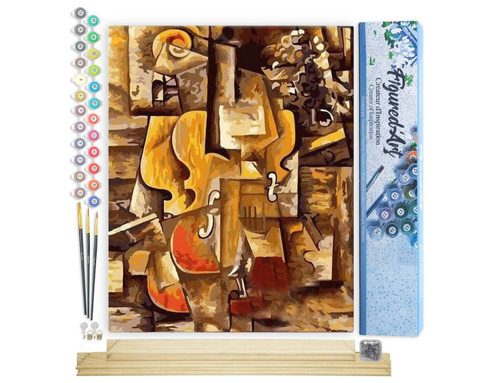 Figured'Art Malen Nach Zahlen Erwachsene Mit Rahmen Picasso Violine und Trauben - Paint by Numbers B