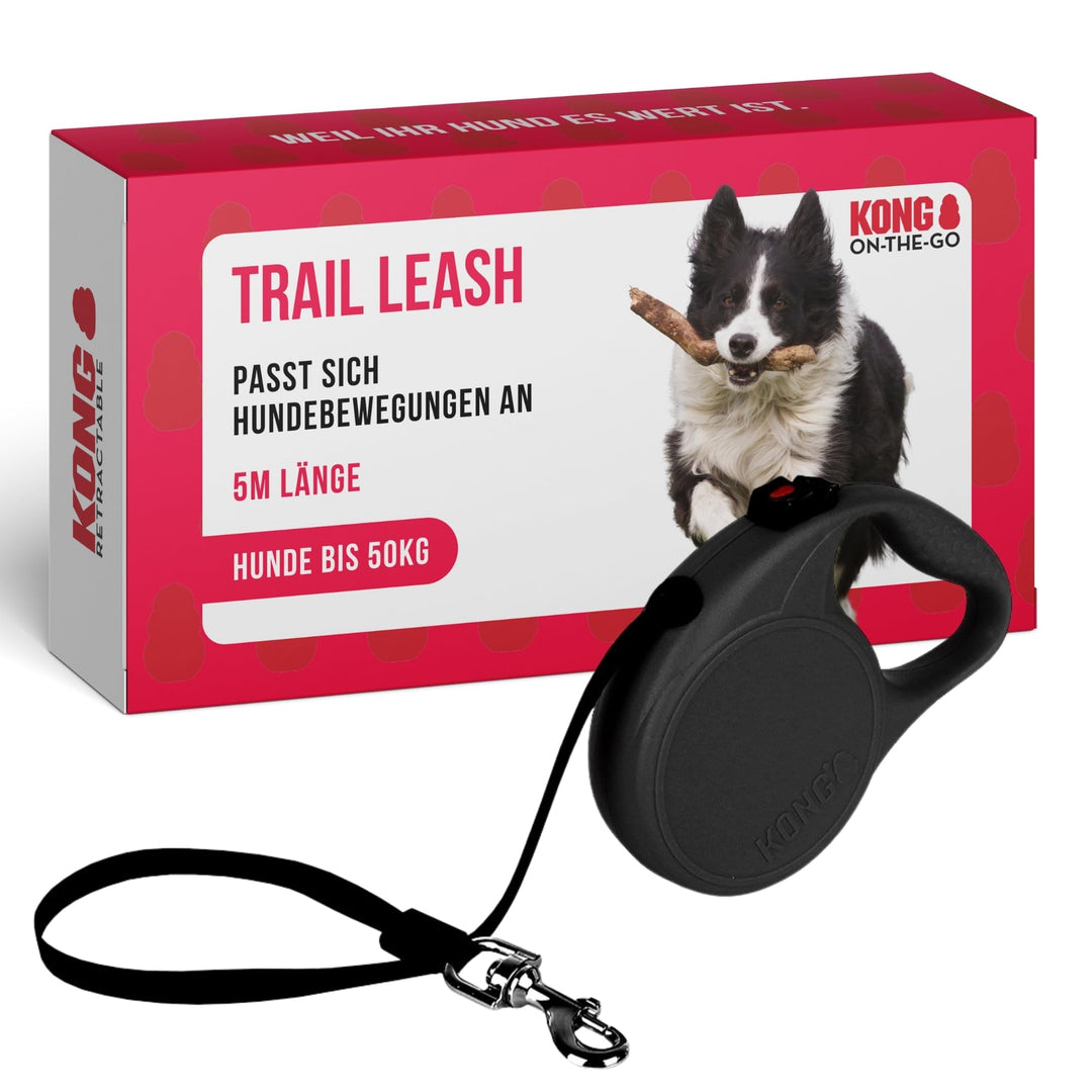 KONG ausrollbare Hundeleine "Trail" I hochwertige Rollleine mit Break &amp; Lock System I lange Leine fü