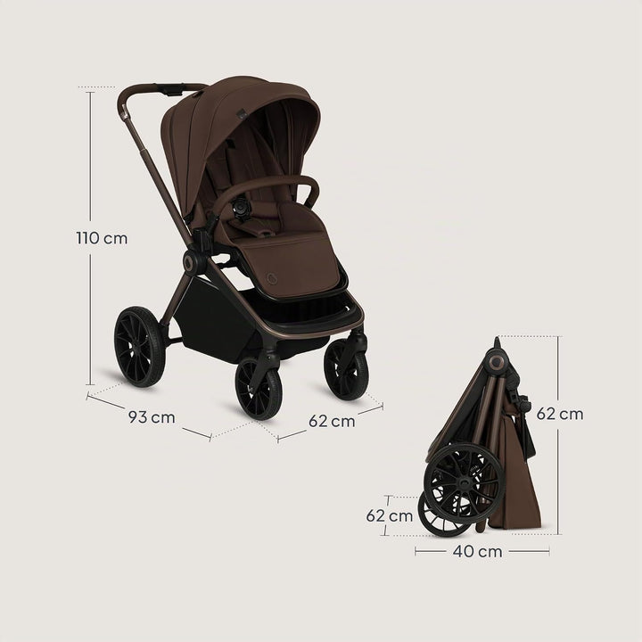 Lionelo MIKA PLUS Kinderwagen 6-48 Monate bis 22 kg, Verstellbare Rückenlehne und Fussstütze, Federu
