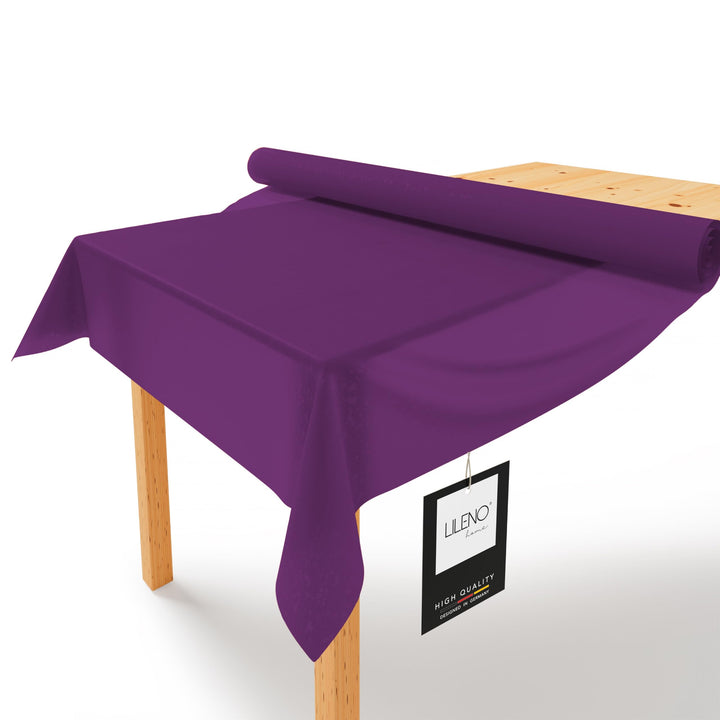 LILENO HOME Tischdeckenrolle 1,10 x 25 m - Tischdecke Lila aus Vlies - Stoffähnlich, abwaschbare Tis