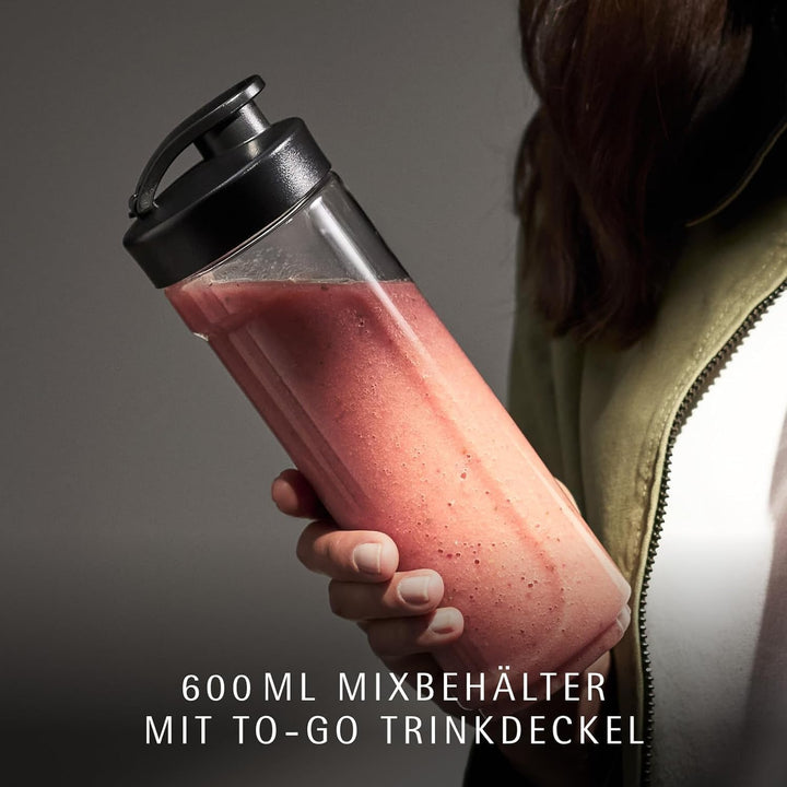 WMF Kult X Mix & Go – Smoothie Maker & Mixer to Go, kompakter Standmixer 300 W mit 0,6 L Tritan-Flas