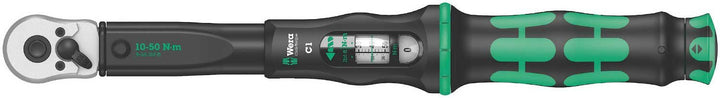 Wera 05075620001 Click-Torque C 1 Drehmomentschlüssel mit Umschaltknarre Schwarz, Grün, 1/2", 10-50