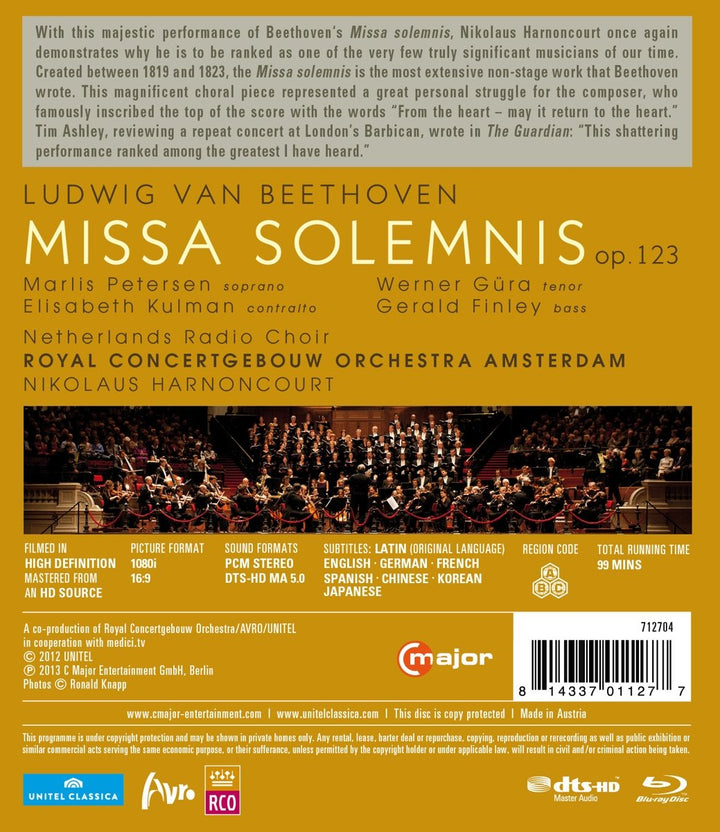 Beethoven - Missa Solemnis, Blu-ray
