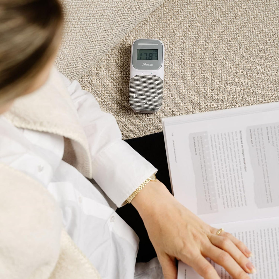 Alecto DBX140 - Modernes Full Eco Audio Babyphone mit klarer DECT-Klangqualität, Display und Nachtli