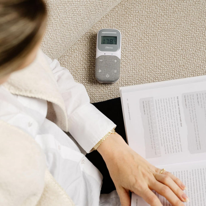 Alecto DBX140 - Modernes Full Eco Audio Babyphone mit klarer DECT-Klangqualität, Display und Nachtli