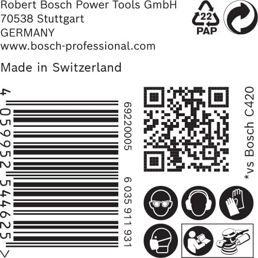 Bosch Accessories 50x Schleifpapier Expert C470 Mehrloch (für Hartholz, Farbe auf Holz, Ø 125 mm, Kö