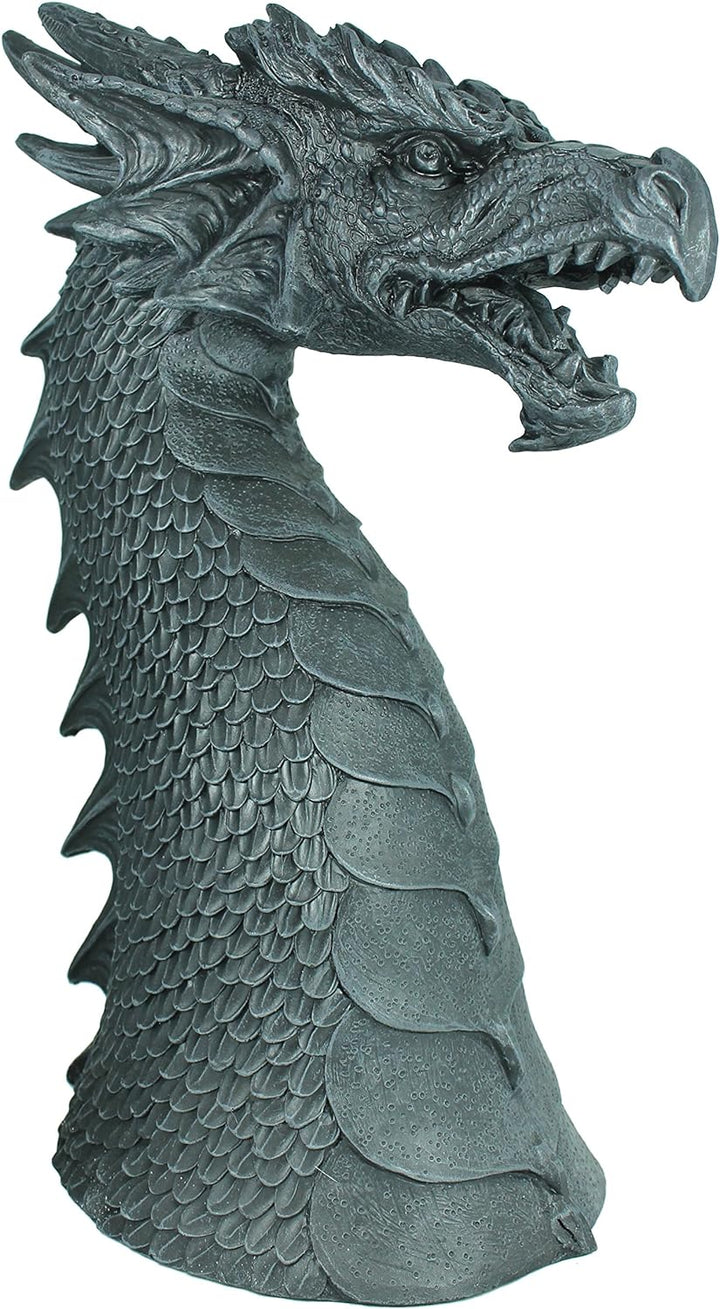 colourliving Dekofigur Drachenkopf Drachenfigur Büste Drache gross 40 cm Mystic Gothic Fantasy Figur