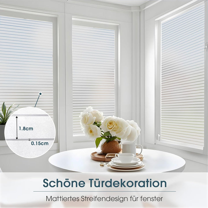 Lifetree Fensterfolie Streifen Blickdicht Sichtschutzfolie: Selbstklebend Fenster mit statischer Haf