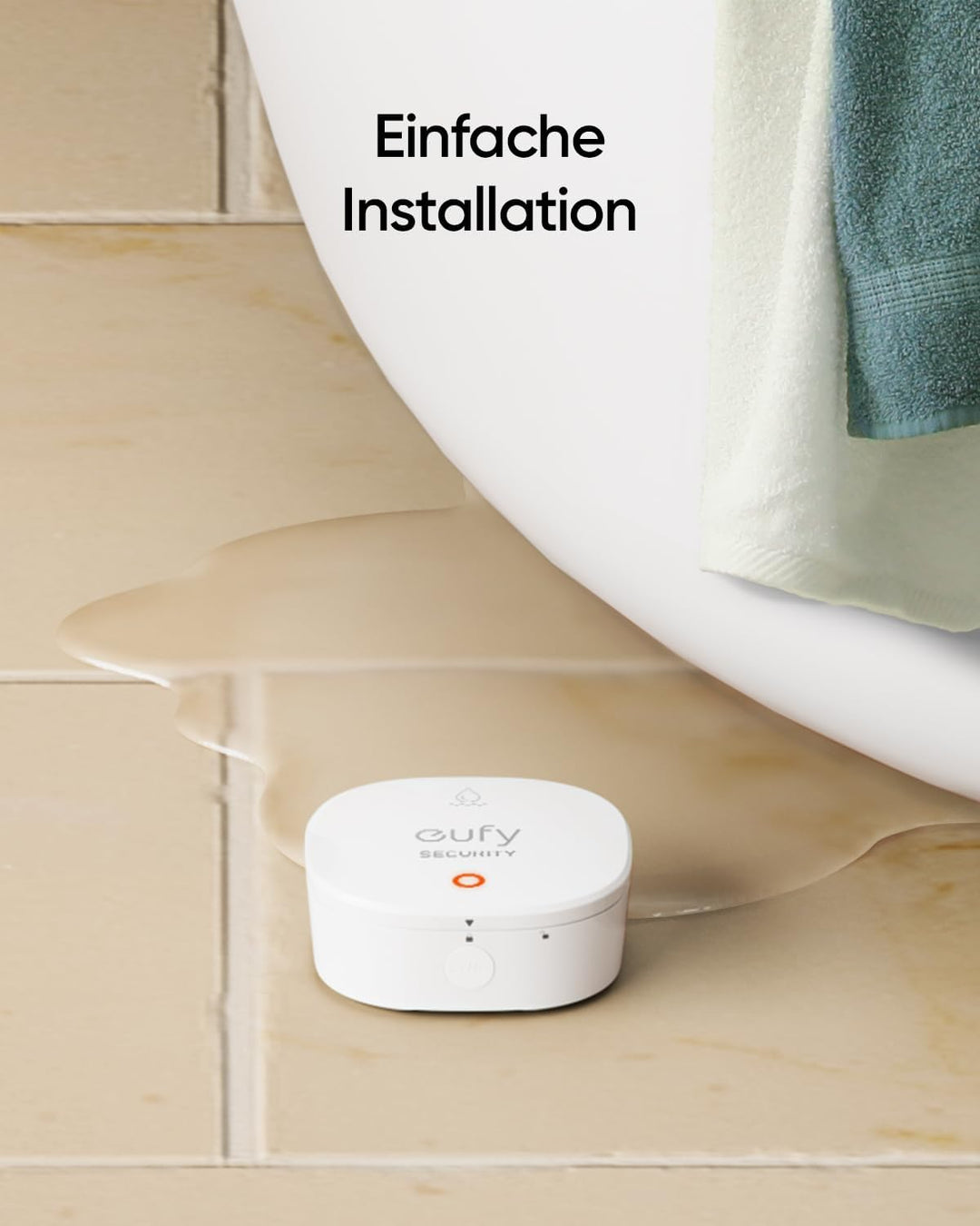 eufy Wasser- &amp; Frostmelder mit Fernalarmierung, IP65, 2 Jahre Batterie, Kompatibel mit HomeBase S380