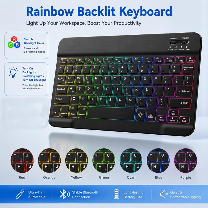 HLTOOP Tastatur Hülle für Lenovo Tab P11 (TB-J606) / P11 Plus 11 Zoll 2021 (TB-J616F/TB-J607), QWERT
