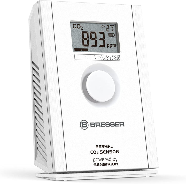 BRESSER CO2-Sensor Luftqualitätssensor zur Raumluftüberwachung, Wetterstation Erweiterung, Kohlendio
