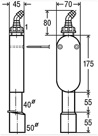 Sanitop-Wingenroth Viega 364687 Geruchverschluss für Wandmontage Modell 5636.1 Abgang senkrecht, wei