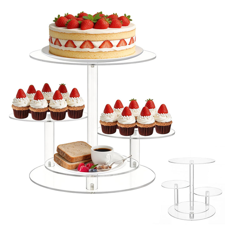 4 Etagen Acryl Cupcake Ständer, Kombination Kuchenständer für Desserts, Donuts, Kekse, Hochzeit & Ge