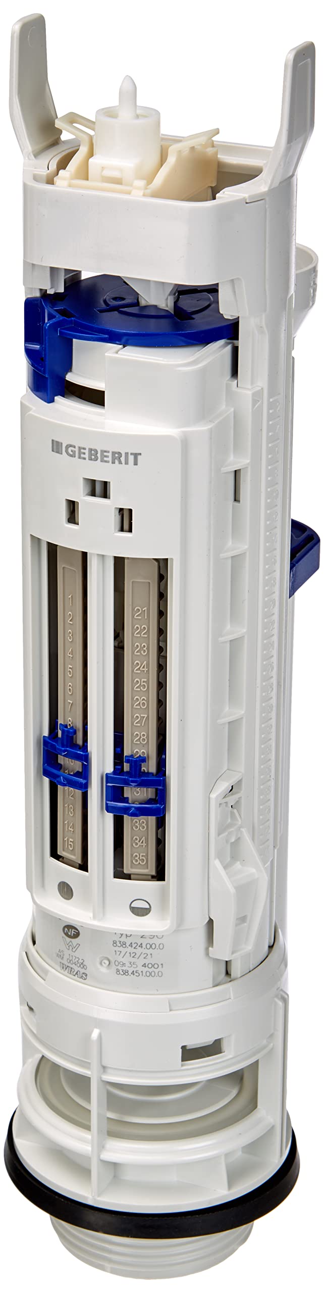 Geberit Spülventil Typ 290 2-Mengen-Spülung zu Keramik-Spülkästen 282350212, weiss, 1