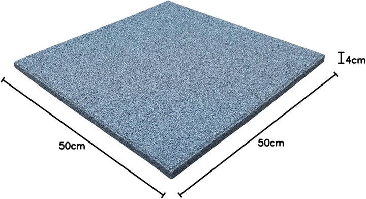 LANDGRID 6X Fallschutzmatten 50x50x4cm Grau Spielplatz Gummimatte Kletterturm Schaukel Platten
