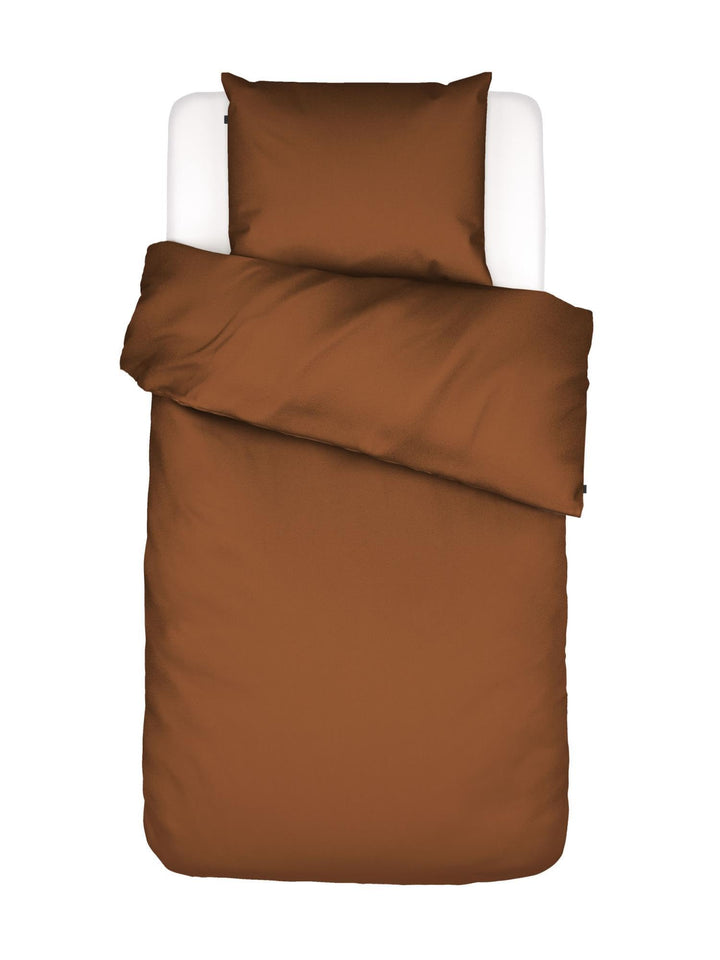 ESSENZA Satinbettwäsche Minte I Farbe Leather Brown Braun I Grösse 135x200+80x80cm I Reine Baumwolle