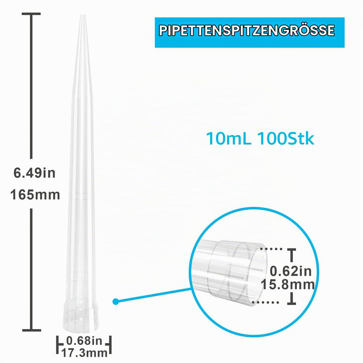 ONiLAB Pipettenspitzen 10ml 100 PCS Labor Universal Kunststoff flüssige Pipettenspitzen Polypropylen