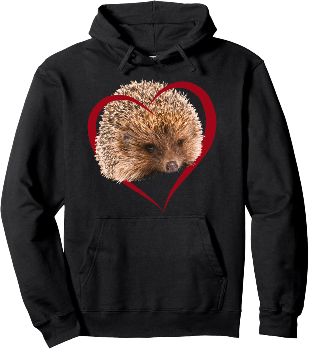 Igel, Niedliches Gesicht, Herz Liebe Pullover Hoodie
