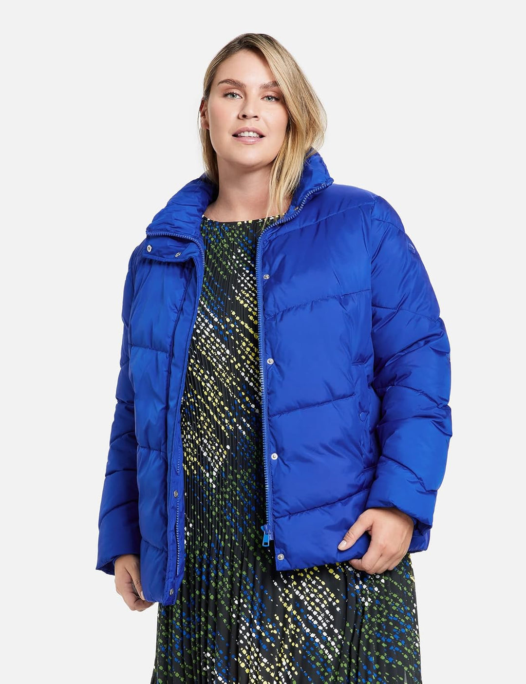 Samoon Damen Outdoorjacke Nicht Wolle, Brigth Blue
